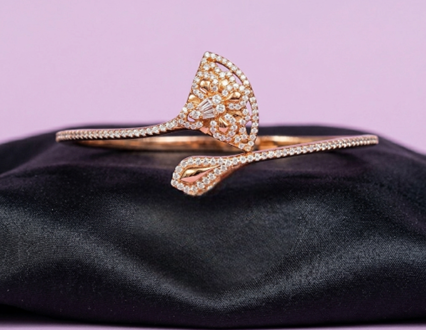 Gold plated silver jewellery collection showcase