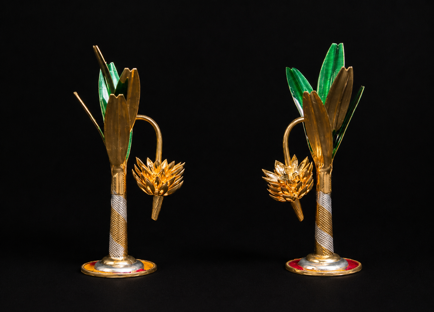 Gold plated silver jewellery collection showcase